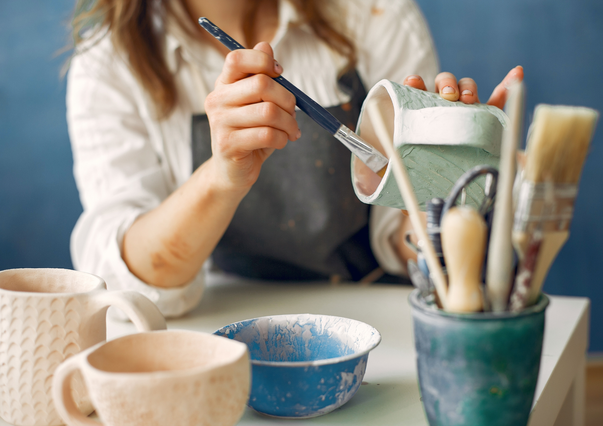 Créatrice en atelier pour un site vitrine d'artisan créatif